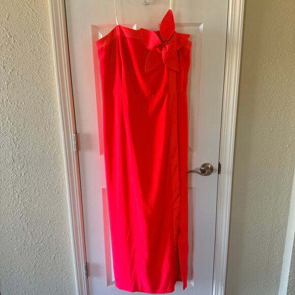 NWT Lilly Pulitzer Anasophia Rosette Strapless Maxi Dress Sz 16 Cane Coral Pink - Picture 6 of 13